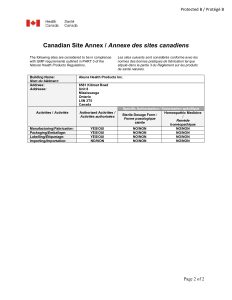 Licencja Health Canada numer 300021 strona 2